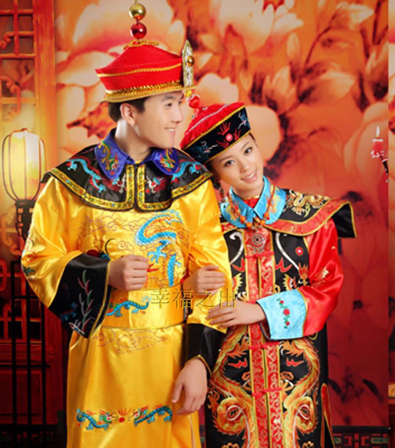 男女古装<em>清朝皇帝皇后</em>服装 演出服影楼摄影服