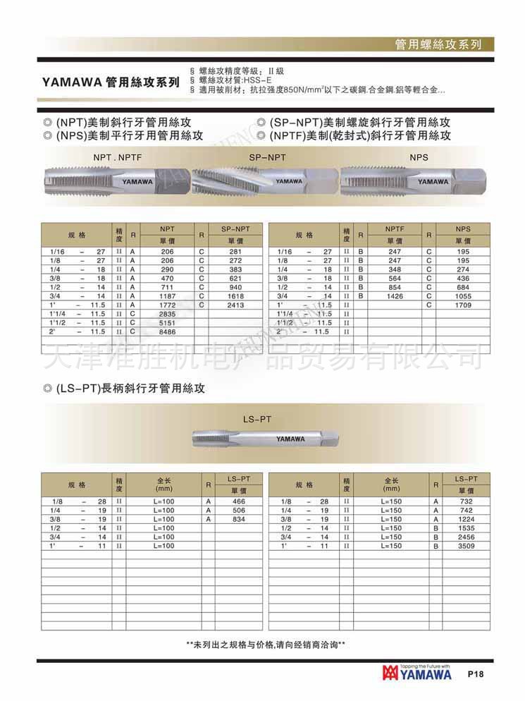 管用丝攻NPT NPTF NPS