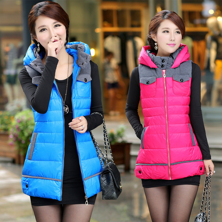冬装新款大码外套女 <em>羽绒</em>棉中长<em>马甲女</em>修身棉