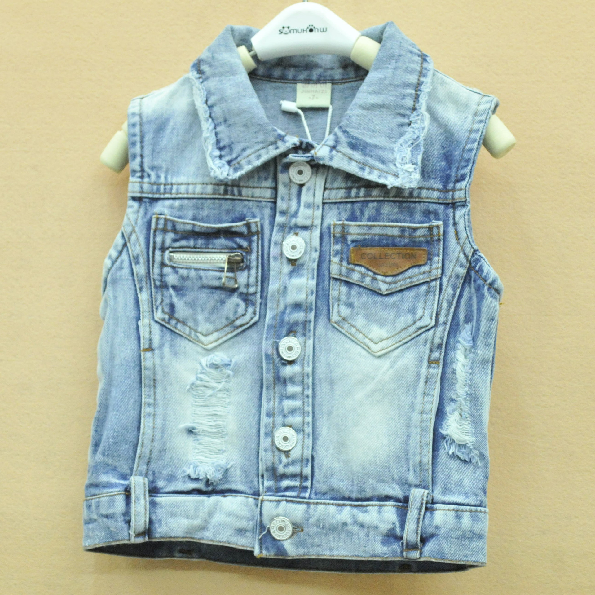 2014夏季新款儿童<em>牛仔马甲 韩版男童</em>中小童砂