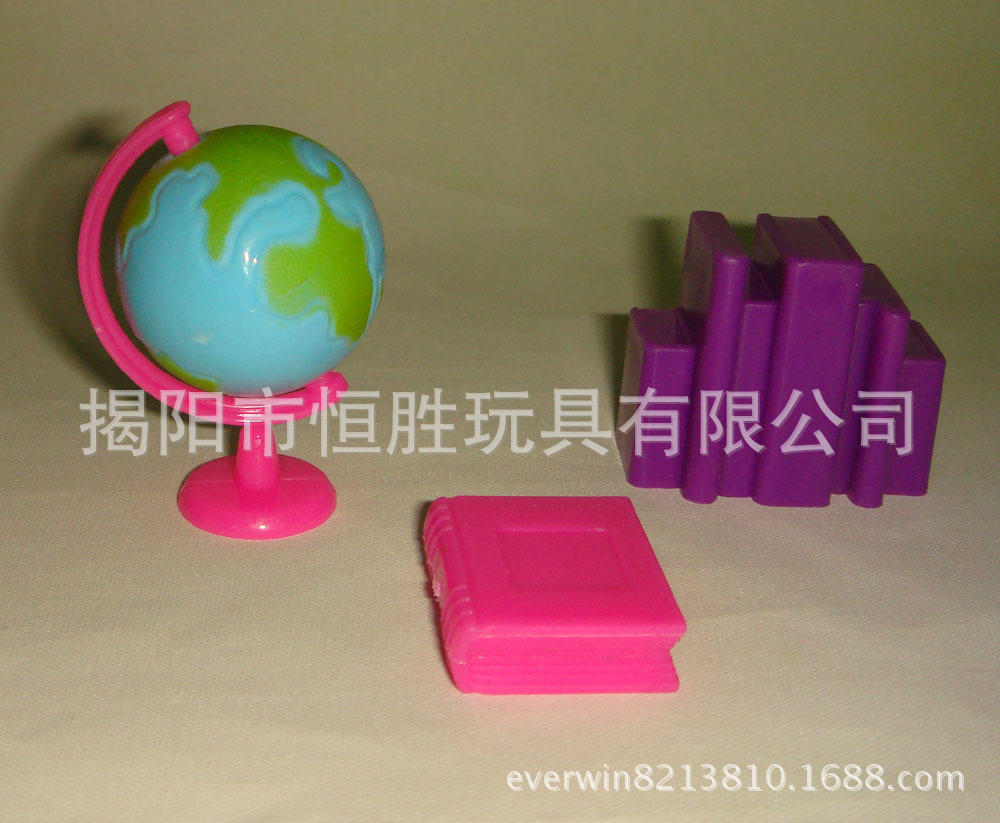 芭比娃娃织品书籍配件塑料玩具玩具地球仪三布书立图片