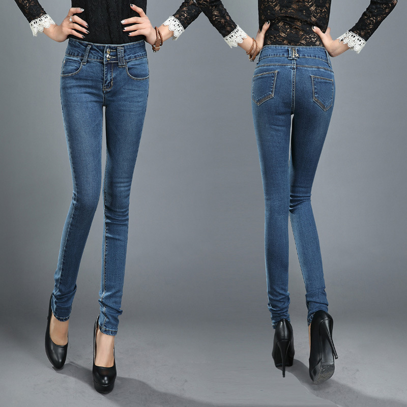 2014新款春装<em>牛仔裤</em>女装修身<em>小脚裤/铅笔裤</em>显