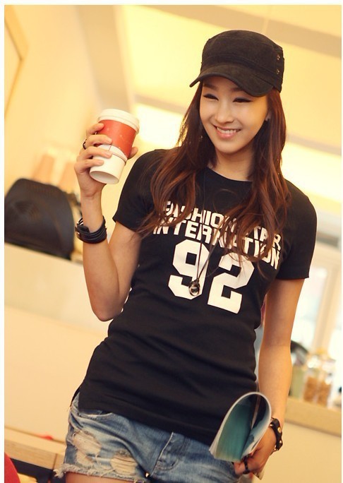 纯棉印花女短T恤 图片_高清大图 - 阿里巴巴