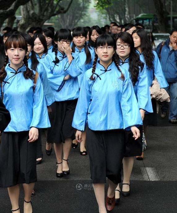 民国学生装女五四青年装棉民国时期古装服装校服毕业服写真中山装图片