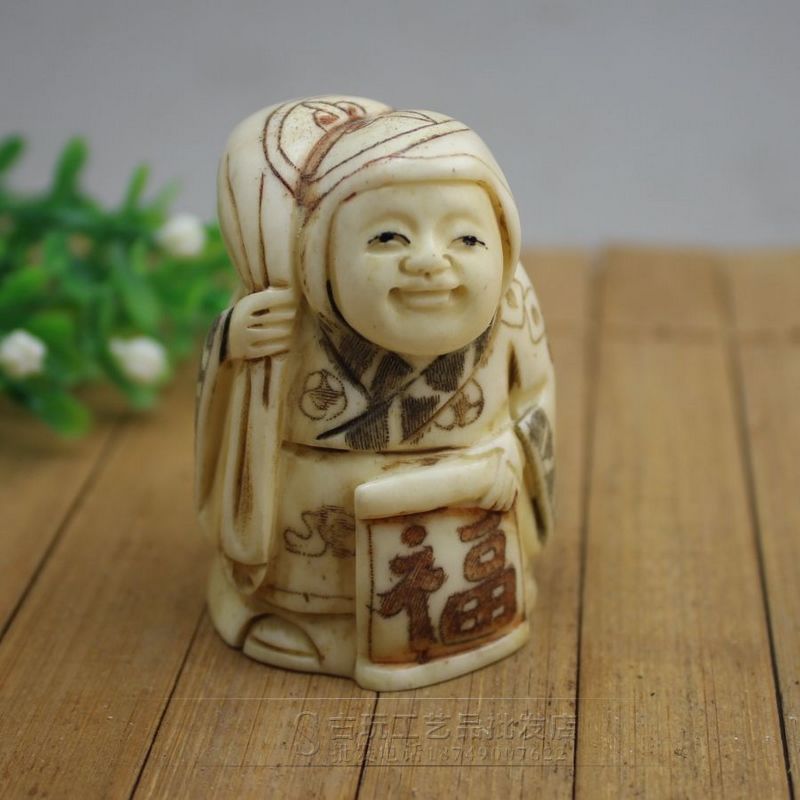 古玩杂件批发收藏人物骨雕刻工艺品地摊 人物雕像摆件把件吊坠