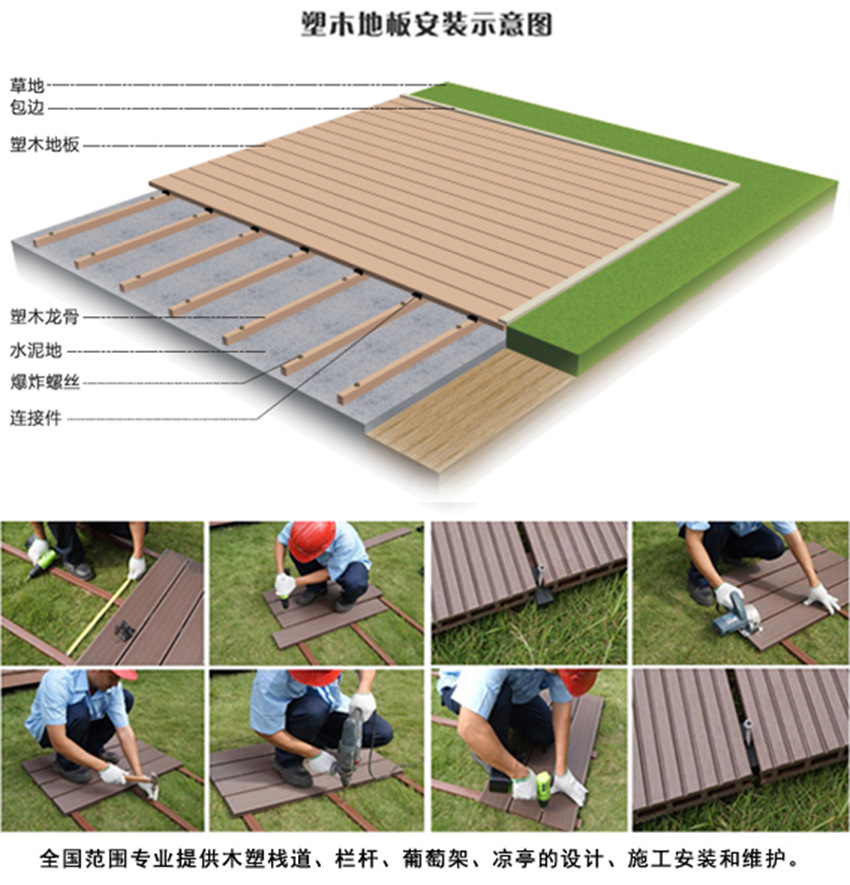 木塑地板,146mm×30mm,户外园林专用地板,国内提供安装.