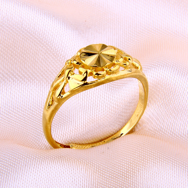 【可调<em>大小</em>黄金<em>戒指</em> 女款仿足金女士开口金戒