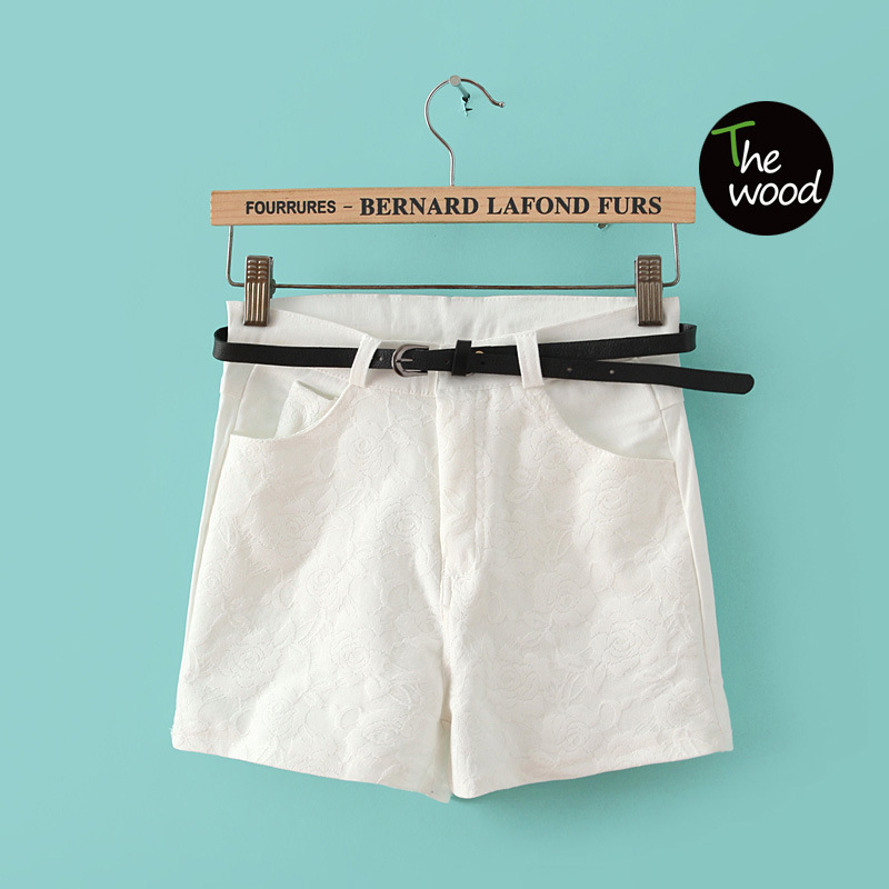 2014春夏新款韩版蕾丝<em>短裤明</em>包送腰带精品外