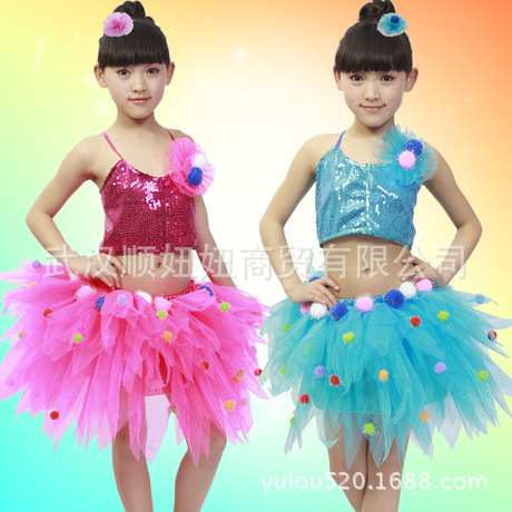 六一新款儿童舞蹈服装<em>女童演出服</em>公主裙蓬蓬裙