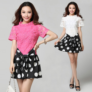 批发采购<em>连衣裙</em>-2014年<em>女士春装</em> 勾花镂空蕾丝