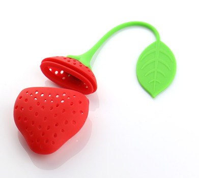 批发采购茶具配件-安全无味硅胶草莓茶包 创意