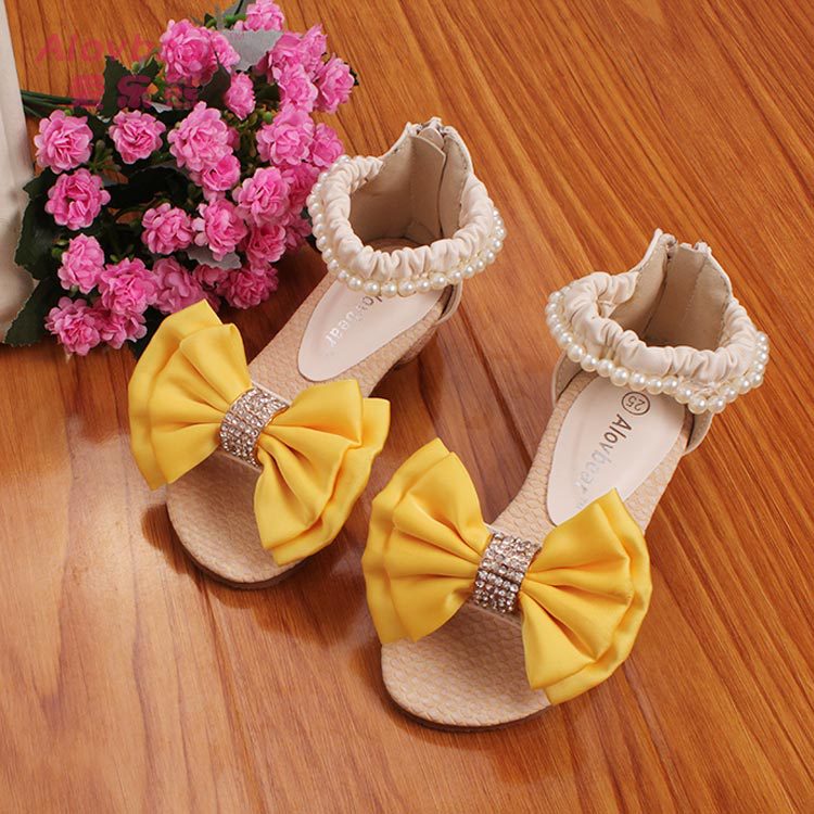 夏季童鞋女童儿童鞋凉鞋批发韩版夏款花朵蝴蝶结公主鞋凉L03-2