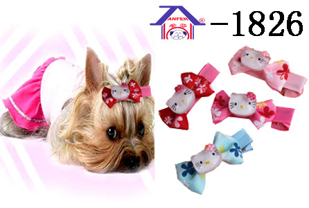 安芬宠物用品 宠物蝴蝶发夹(对) 1826宠物头钸