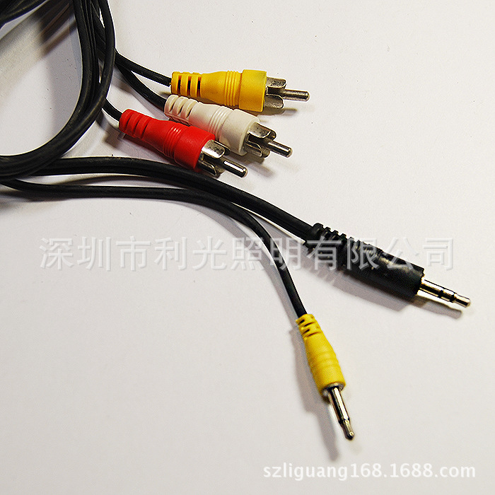 二分三转DC3.5公\/母一分二AV线电脑音频线 双