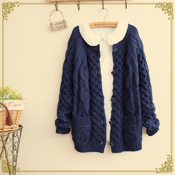 批发采购<em>女式毛衣</em>-日系森林系 <em>韩版</em>粗麻花<em>编织</em>