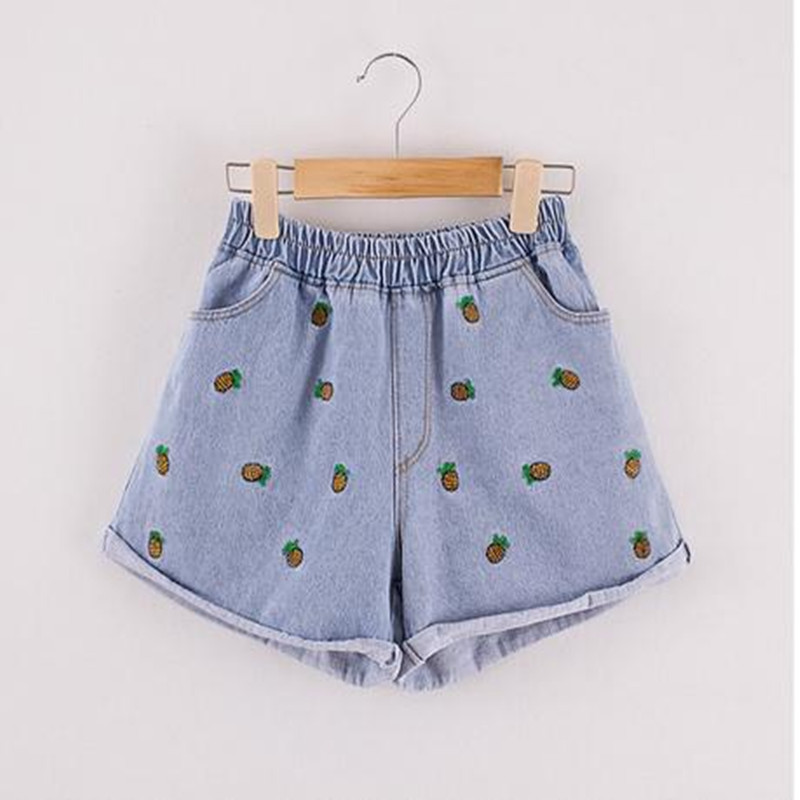 8015韩国官网夏季水果味时尚宽松<em>阔腿菠萝</em>绣