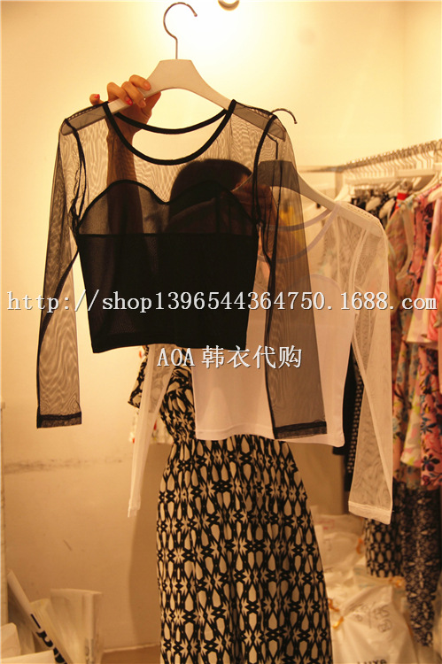 2014夏季新款*<em>AoA</em>*韩衣东大门代购<em>女装</em>纱网透