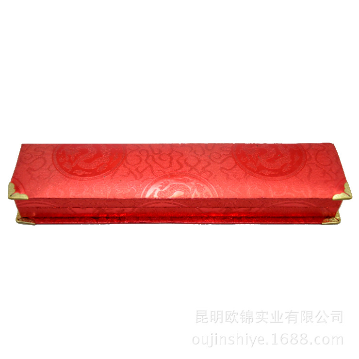 红金龙锦布盒项链盒1