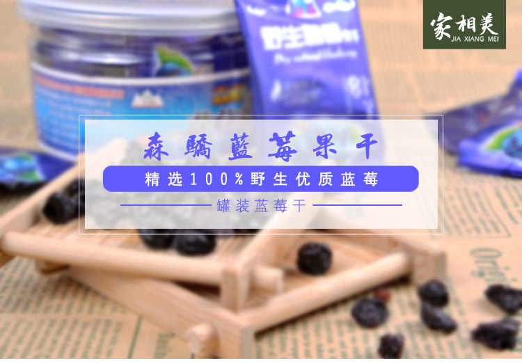 东北特产 森骄蓝莓果干零食 罐装休闲食品 大兴安岭野生蓝莓果干