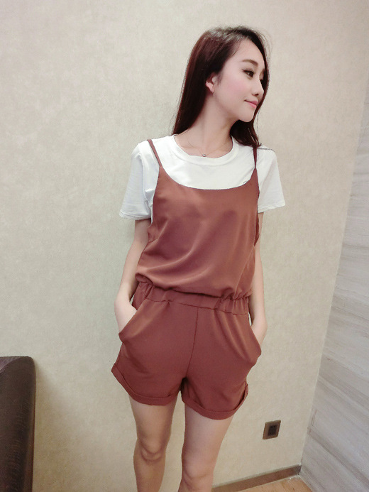 014新款夏季韩版热卖女式吊带<em>连体短裤厂家</em>批