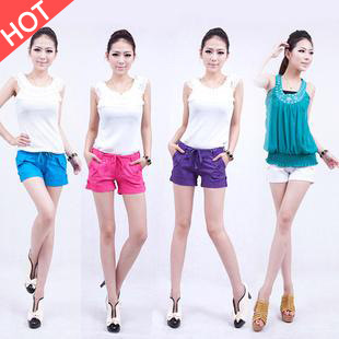 2014春新款百搭时尚休闲高<em>弹力棉</em>女式牛仔短