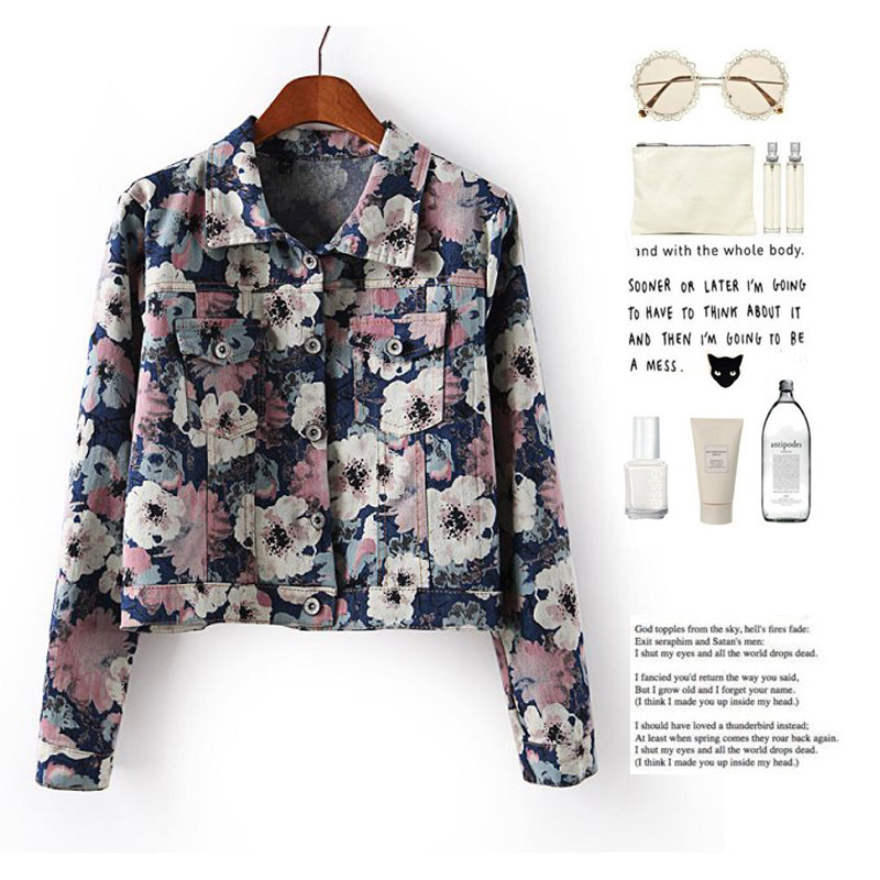 SAK-273 2014春季新款韩版女装迷彩牛仔外套