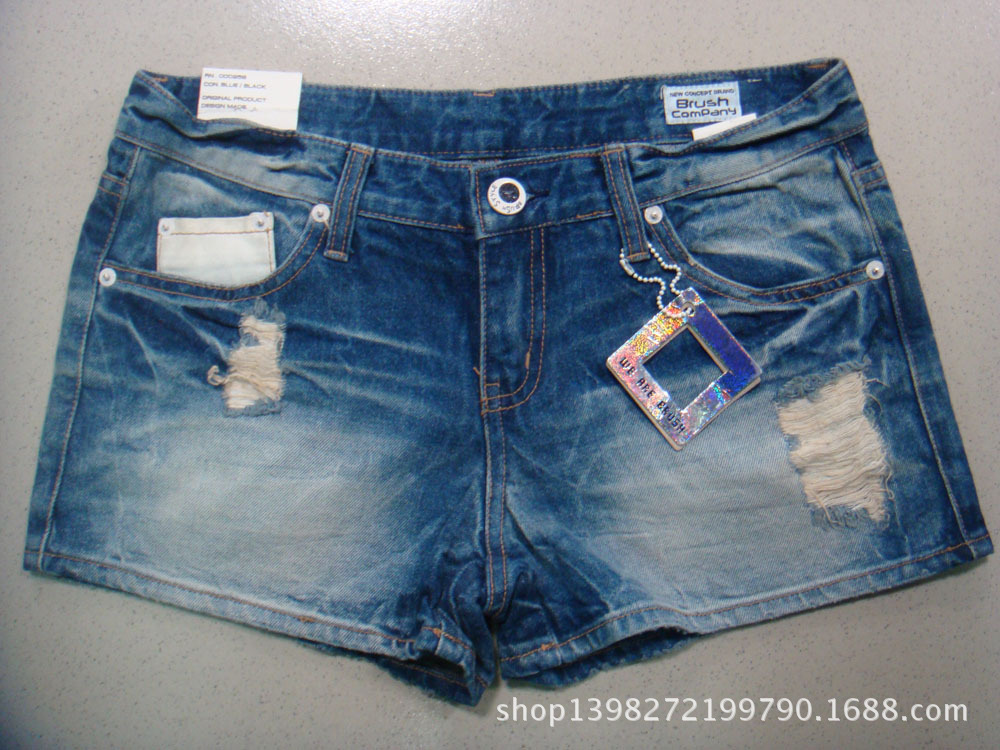 女童纯色<em>牛仔短裤</em> <em>库存</em>杂款春夏季韩版童装 地