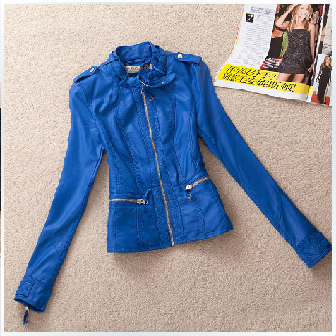 批发2014新款<em>女春装</em>外套女水洗皮皮衣女翻领