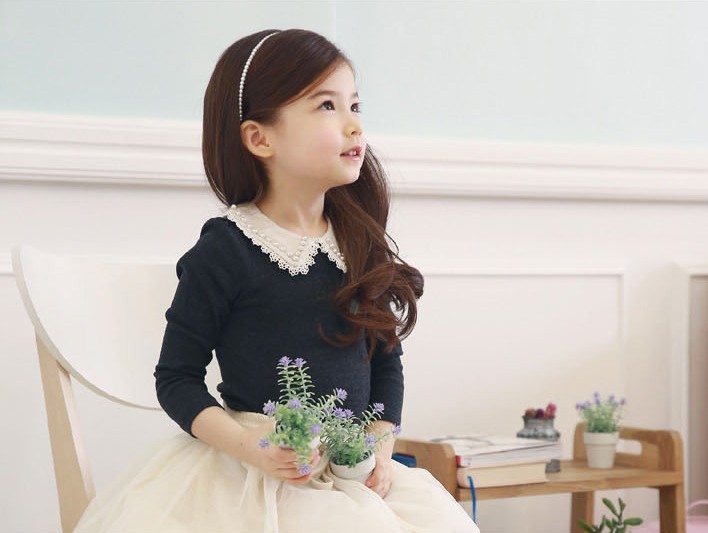 童卫衣-2014春季新款韩版不倒绒娃娃领珍珠儿