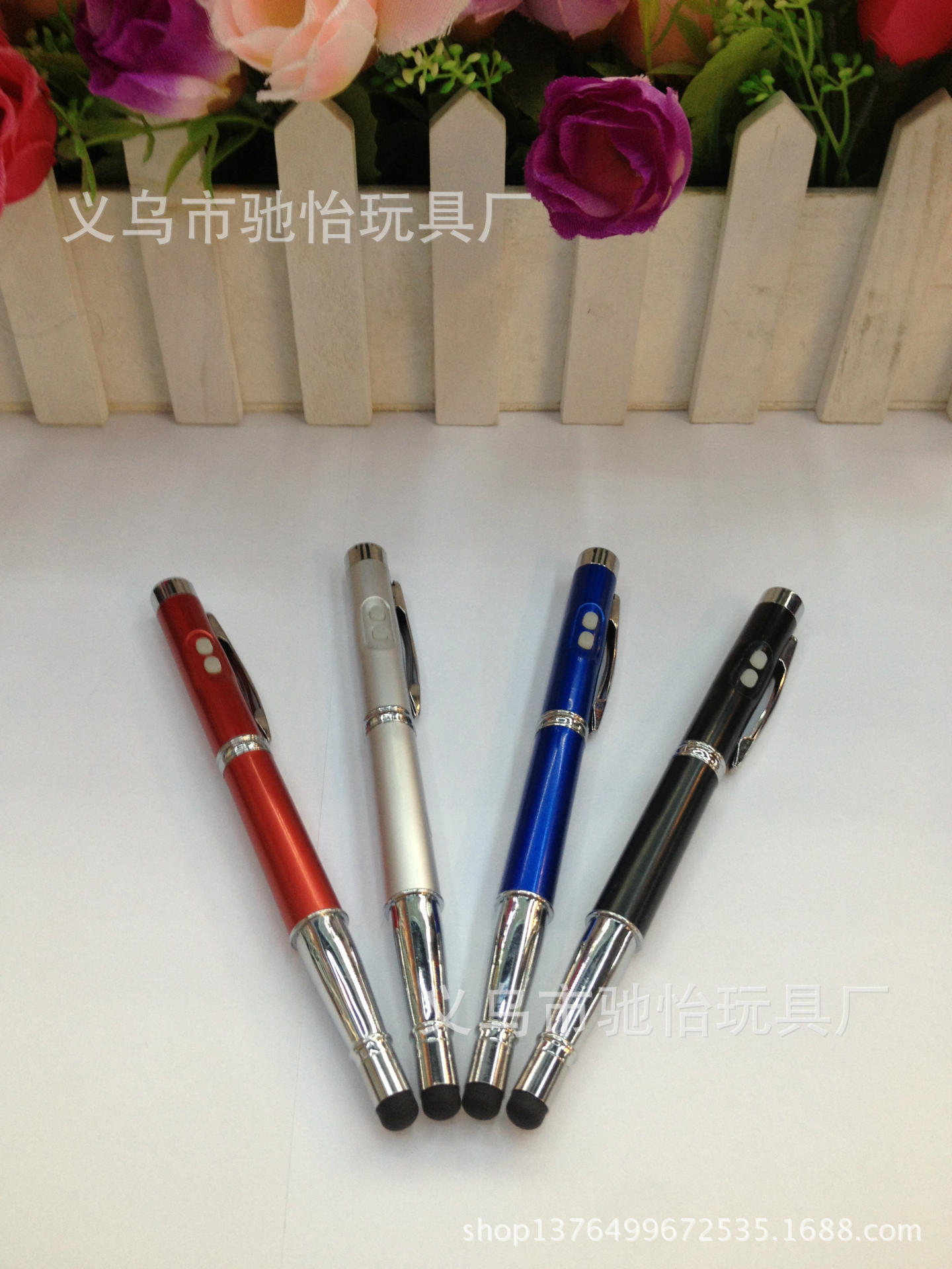 【[厂家直销]精美 迷你四合一多功能激光触屏笔