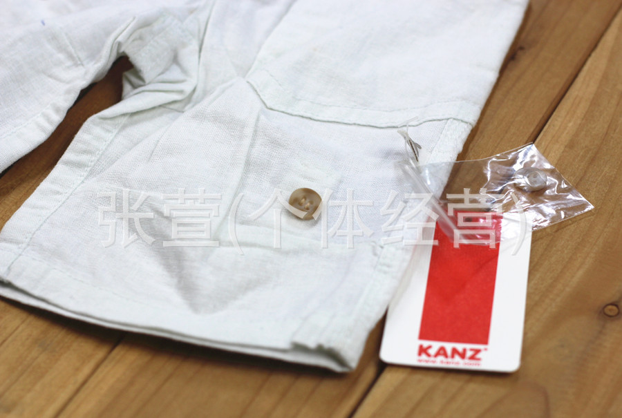 外贸童装 原单kanz儿童棉麻马裤<em>短裤 56</em> 68 74