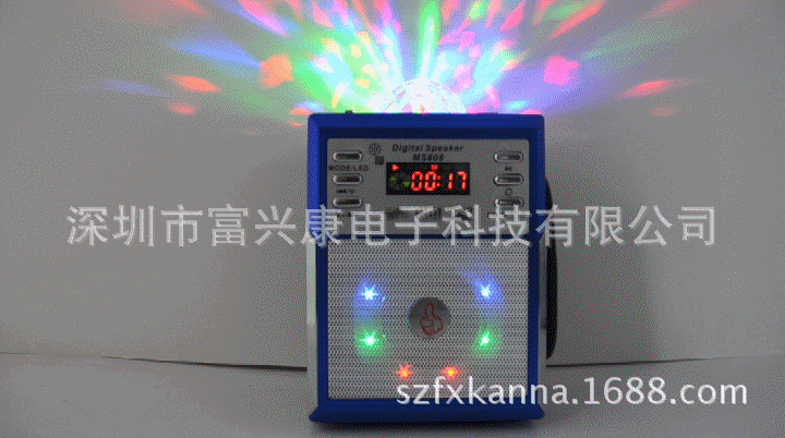 ms#08 新款便携式七彩闪灯木质收音机,多功能带usb,tf插卡收音机