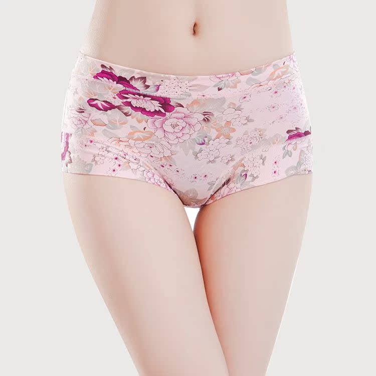 再生纤维活性印花<em>女士三角内裤</em> 中腰提臀性感