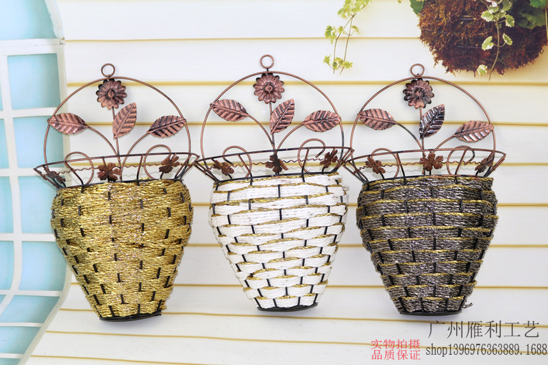 v铁艺铁艺工艺品-木质花篮藤编壁挂小花篮三年识字教学设计图片