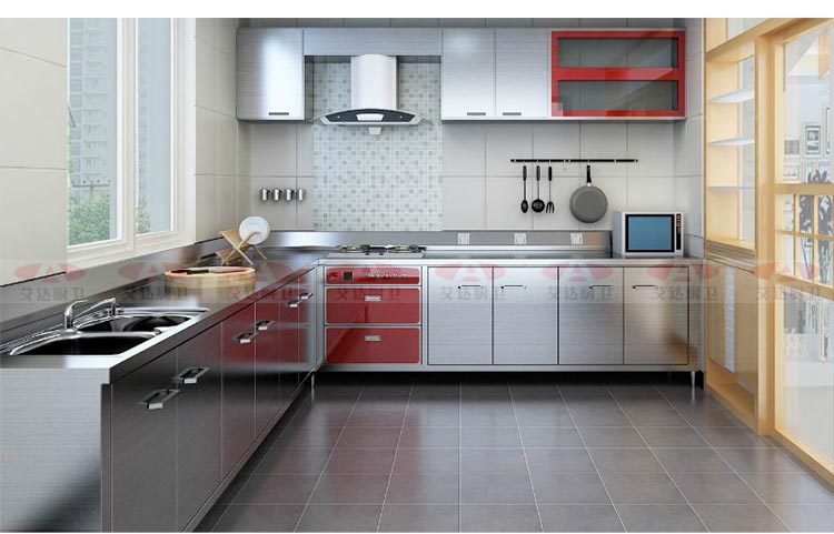 可加工不锈钢橱柜台面 整体厨柜 全不锈钢橱柜不锈钢厨房橱柜
