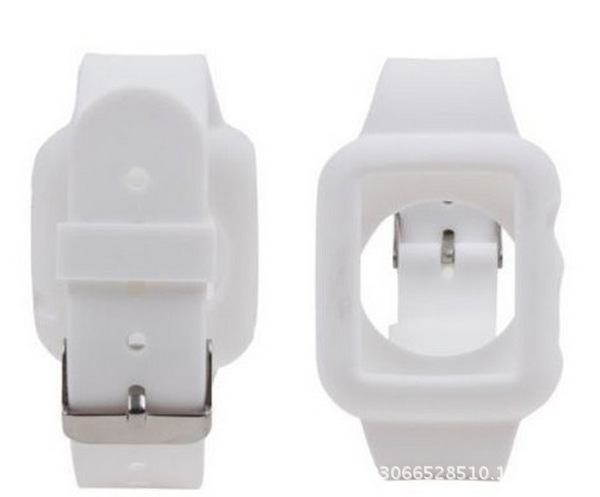 苹果套_厂家热销 硅胶手表套+硅胶仿皮表带