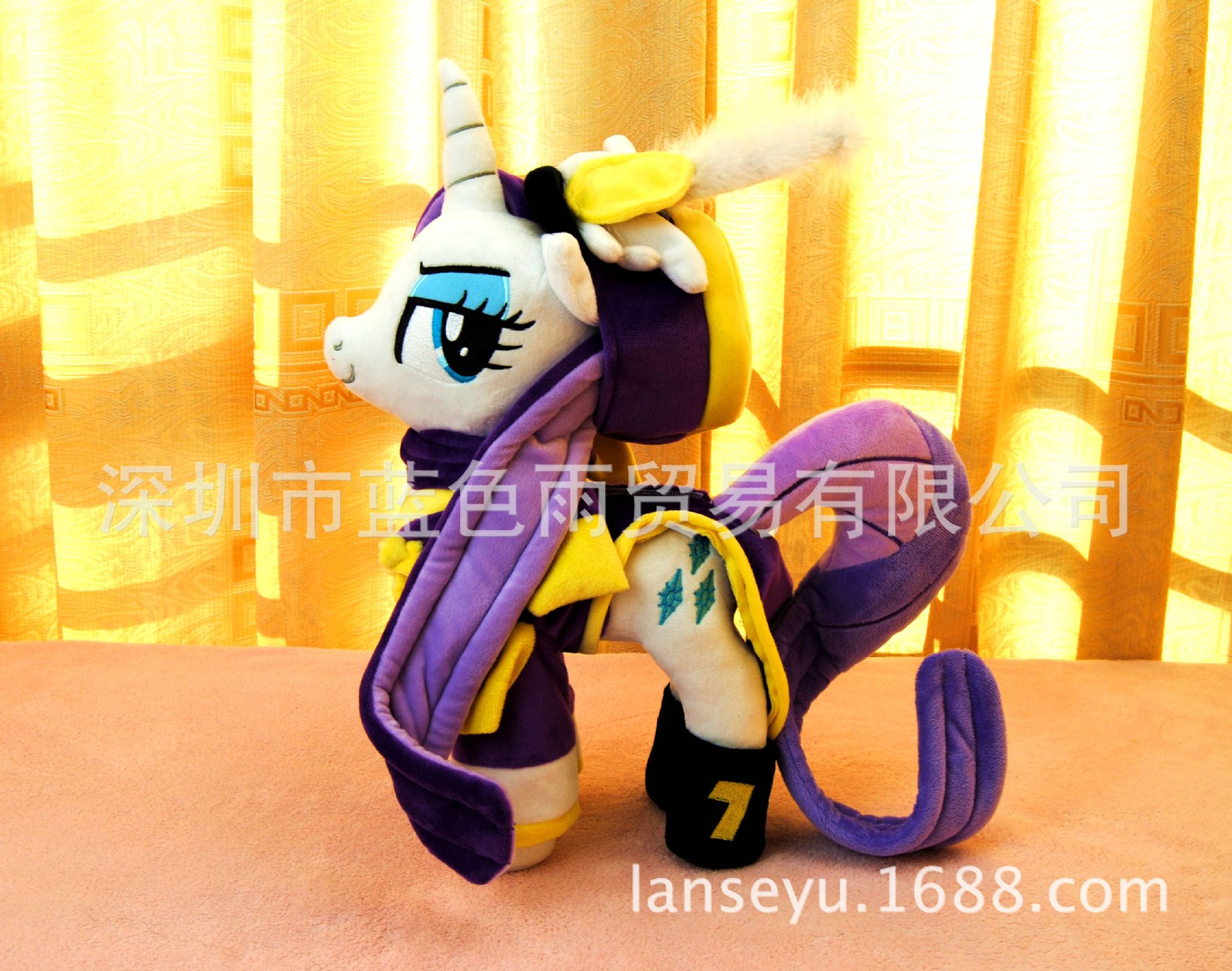 my little pony 彩虹小马宝莉穿衣服版白色珍奇公仔 面料:超柔水晶