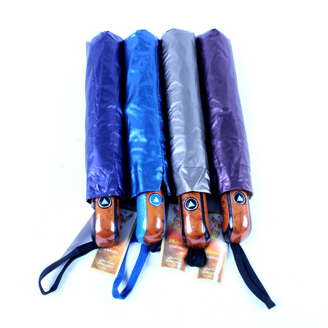 雨秀 半自动黑胶三折伞