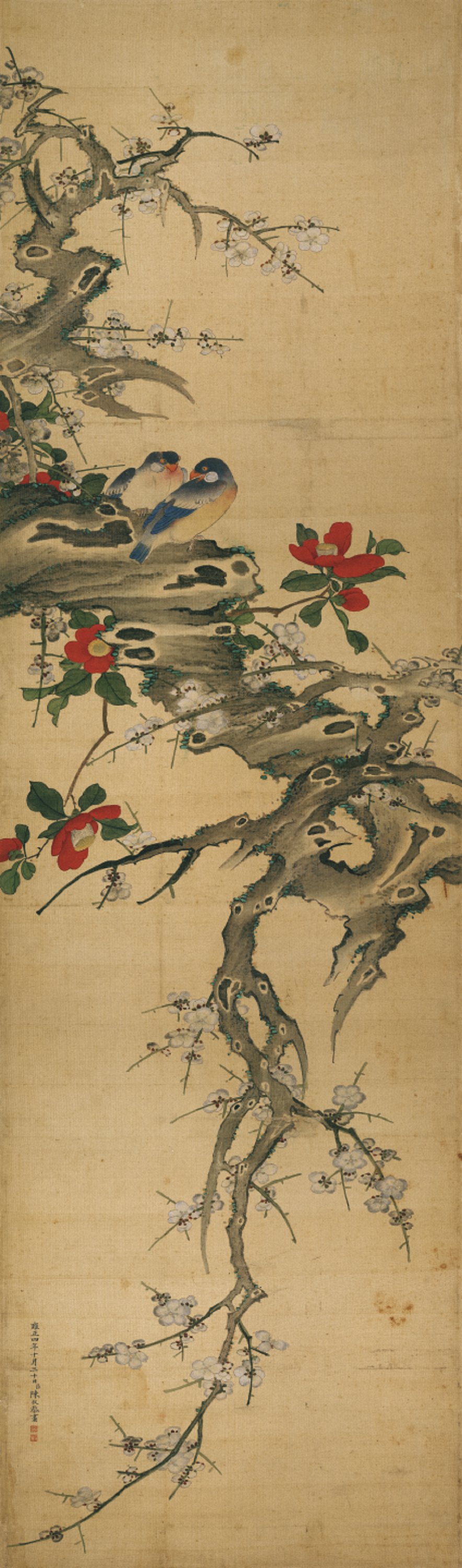 266-611MB 陈枚-四季花鸟图屏-8