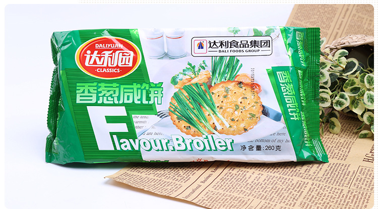 达利园香葱咸饼干袋装130g/260g 膨化食品办公室休闲零食点心批发