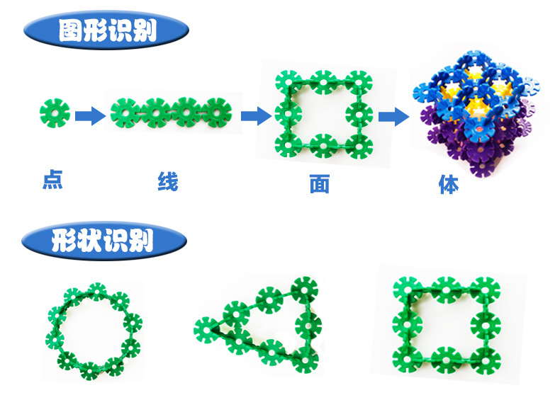 批发拼插数字雪花片 积木玩具 动手益智拼图 中号加厚 儿童玩具