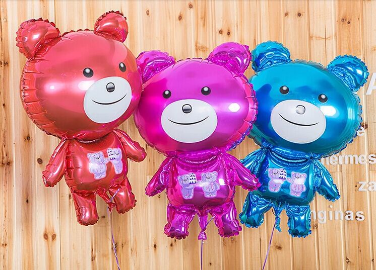 卡通小熊铝膜气球氢气球批发儿童玩具生日装饰布置铝箔气球热卖