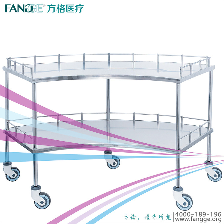不锈钢扇形器械台车B09