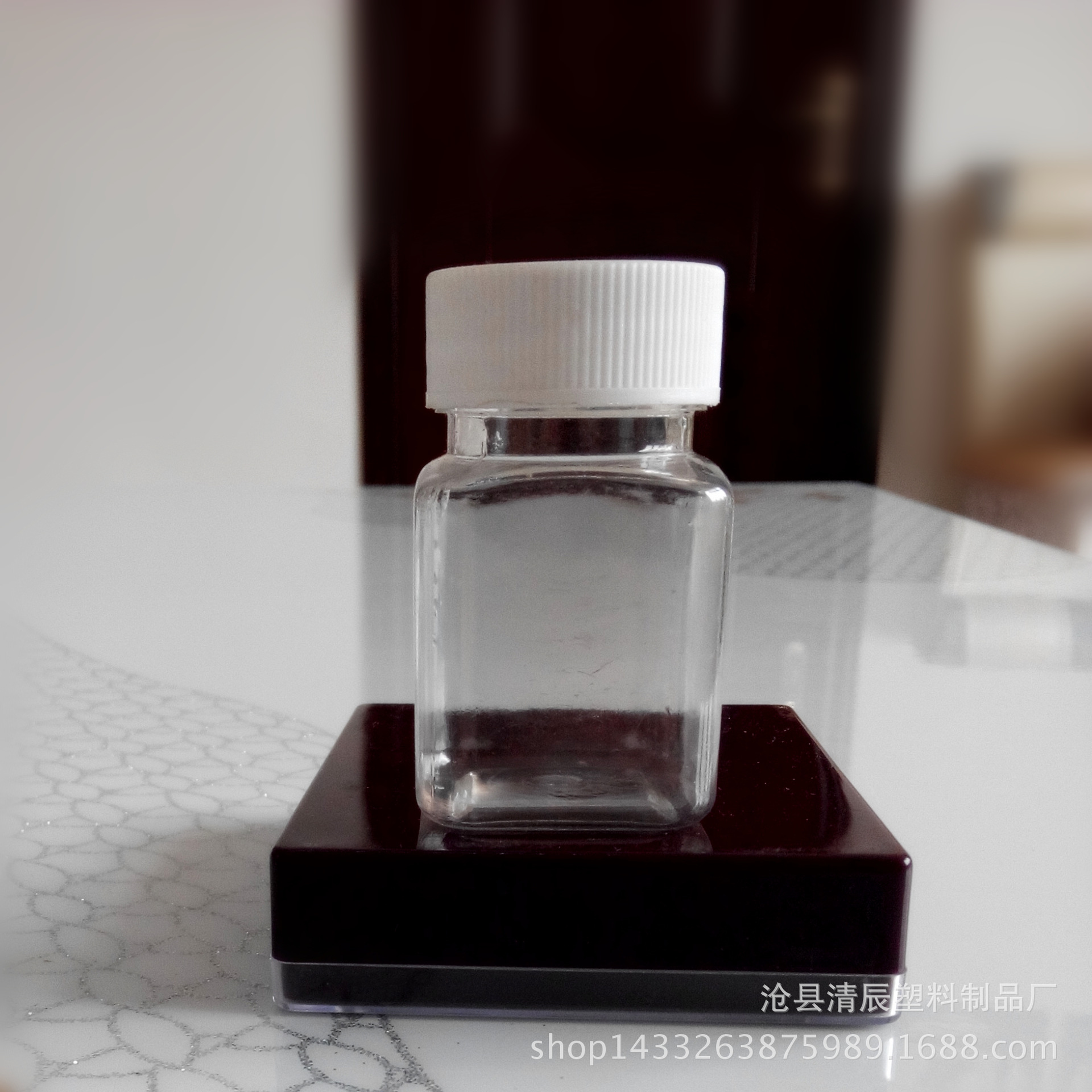 厂家直销 60ml透明pet瓶 塑料小方瓶 药品瓶 保健品瓶