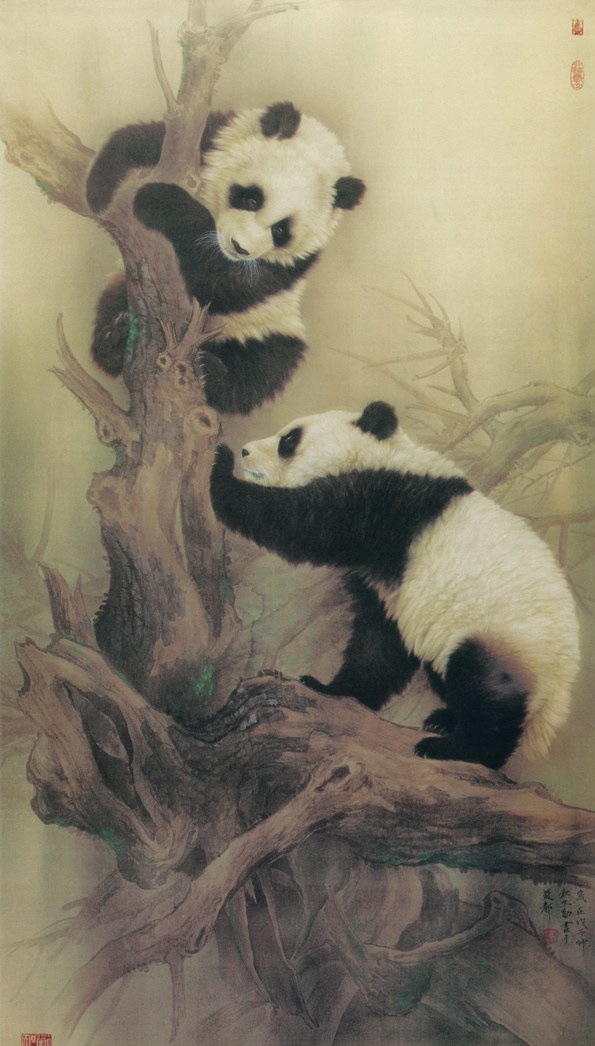 熊猫油画,酒店油画,厂家直销油画,手工油画,装饰油画