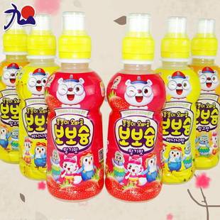 韩国进口 九日牌欧巴熊儿童乳酸菌果汁饮料 多口味 240ml*24瓶/箱