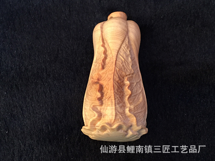 福建莆田厂家直销 崖柏木白菜手把件百财 气味清香摆件大量供应详情