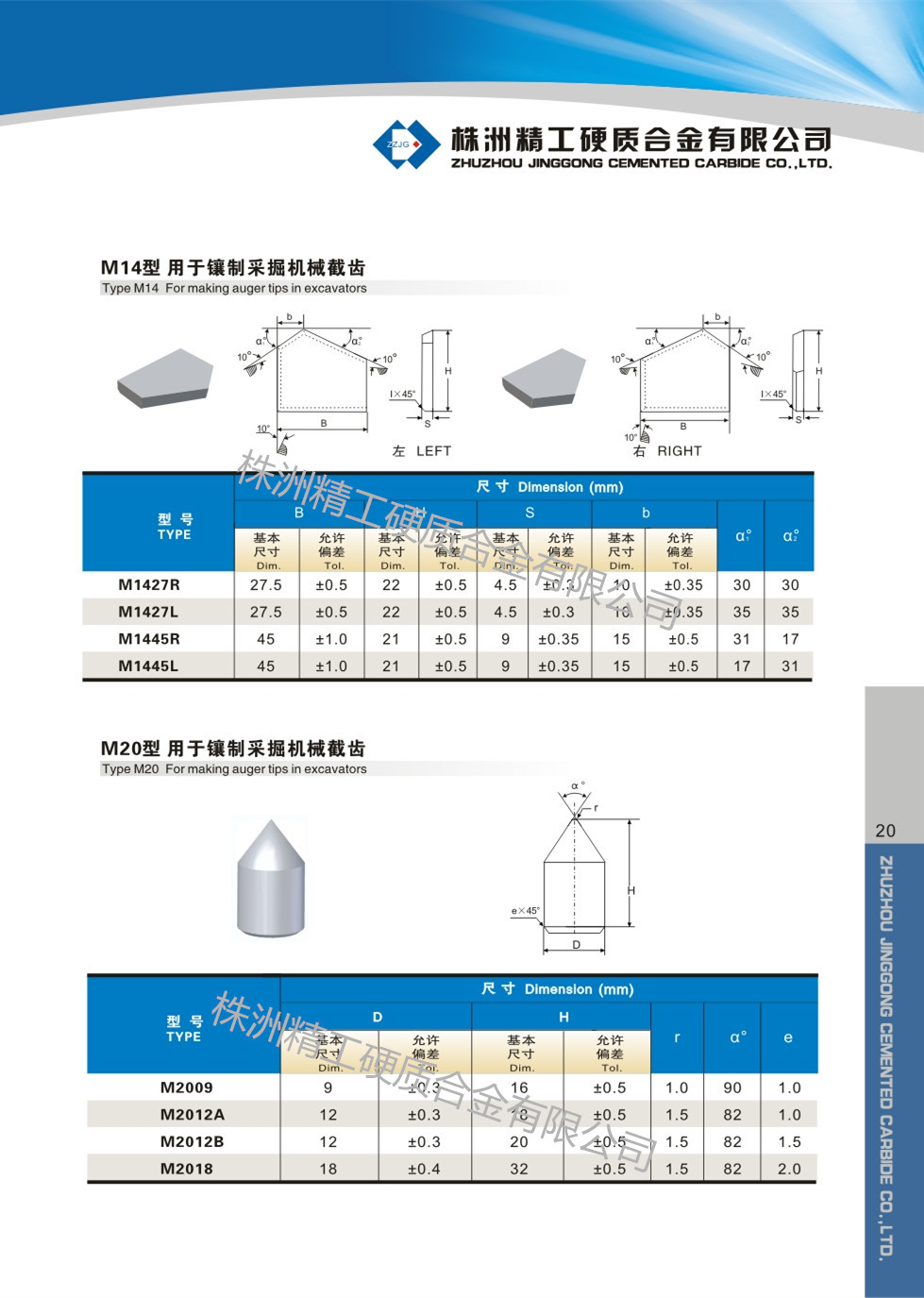 硬质合金球齿 M20型 用于镶制采掘机械截齿