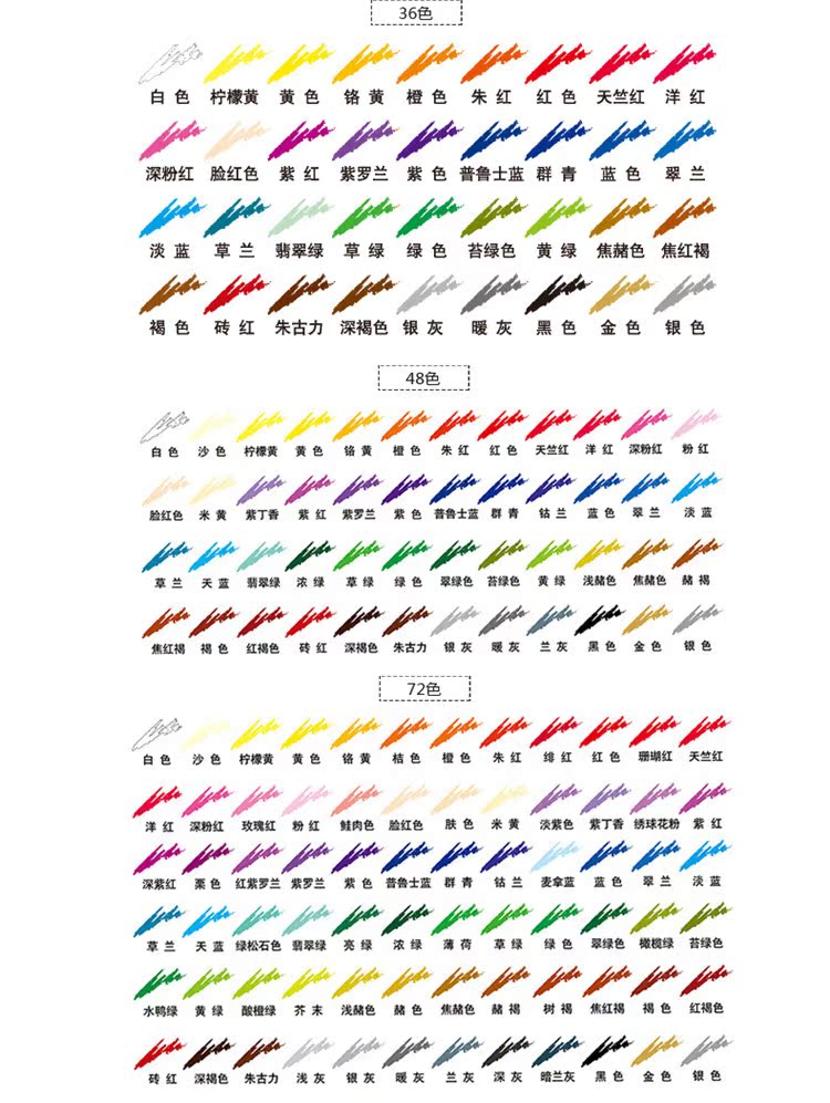 正品马可彩色铅笔 专业美术高级7100-24/36/48/72色油性纸盒彩铅