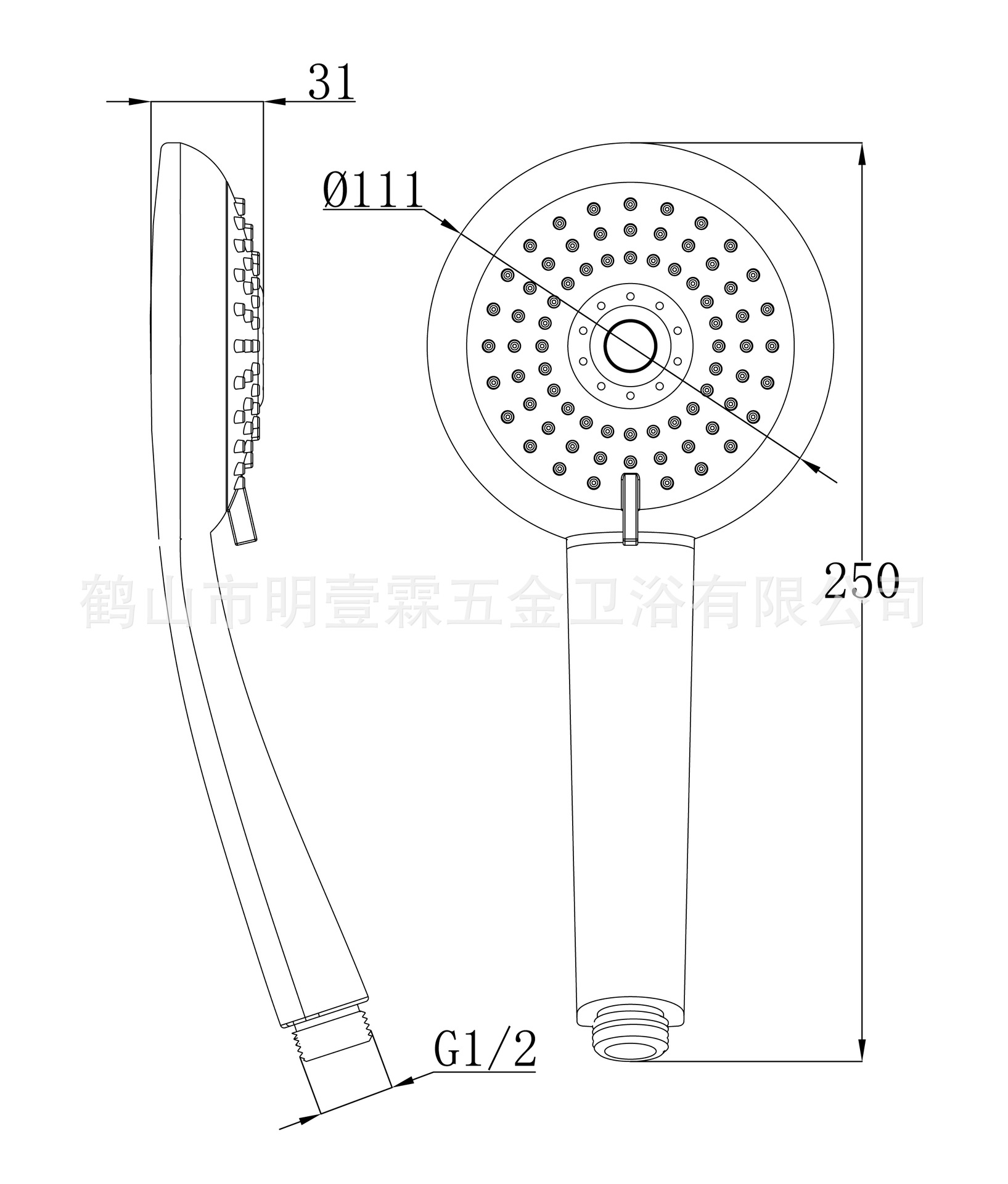 abs多功能淋浴花洒 批发塑料手持三功能喷头 增压淋浴洁具套装